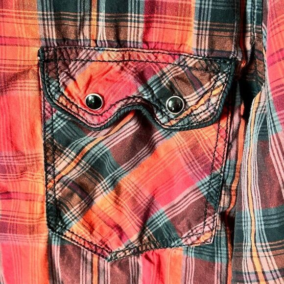 Vintage International Concepts INC Western Shirt Mens XL Red Pearl Snap - Picture 6 of 10